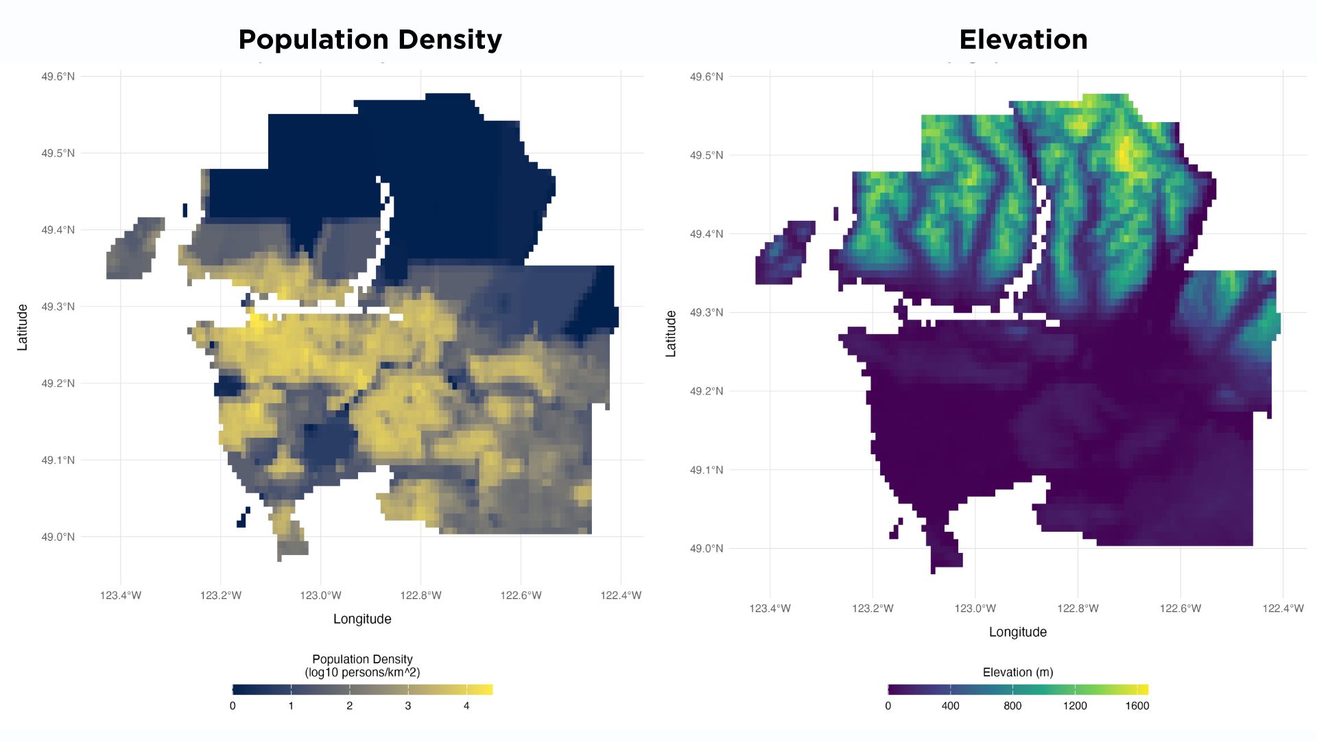 Elevation and Population Density - Metro Vancouver